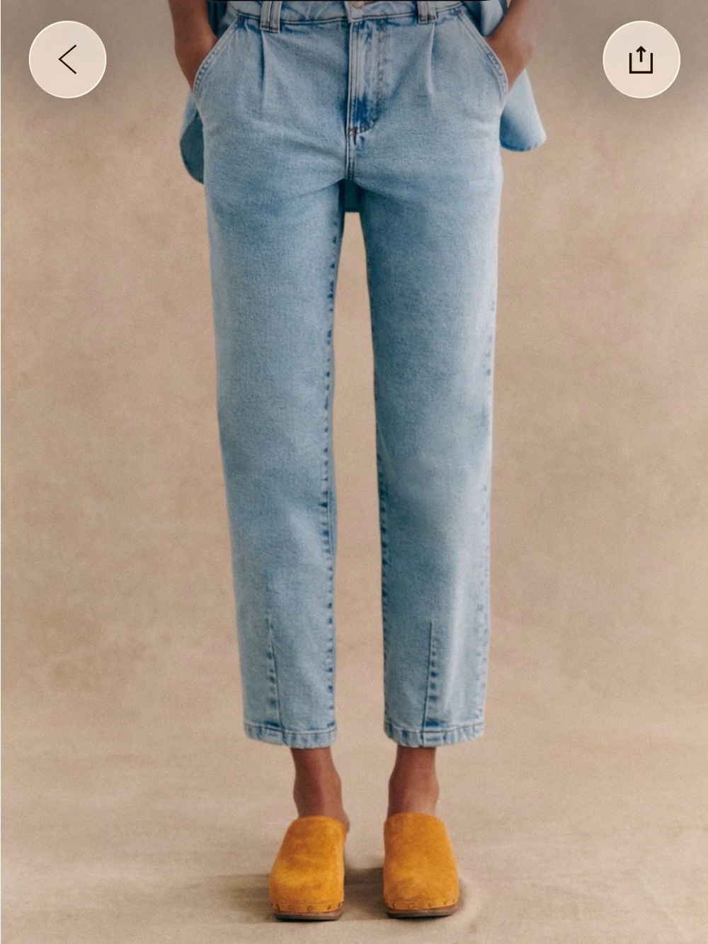 Sezane Manu trousers - Light Blue Straight-Leg Jeans size 4/36